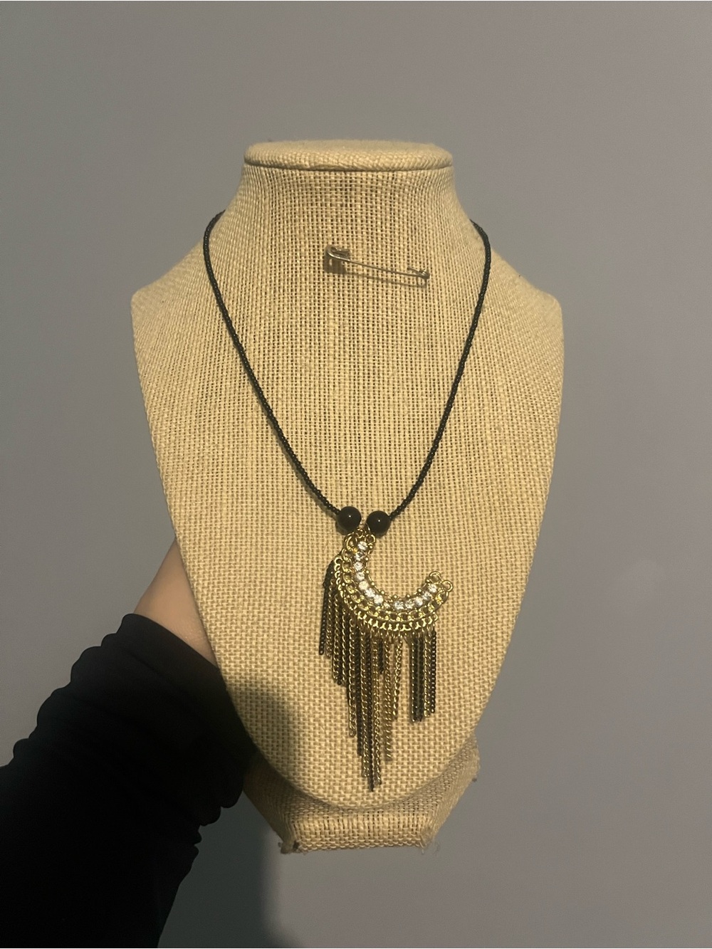 #12. Handmade Moon Celestial Choker Necklace Gold & Black